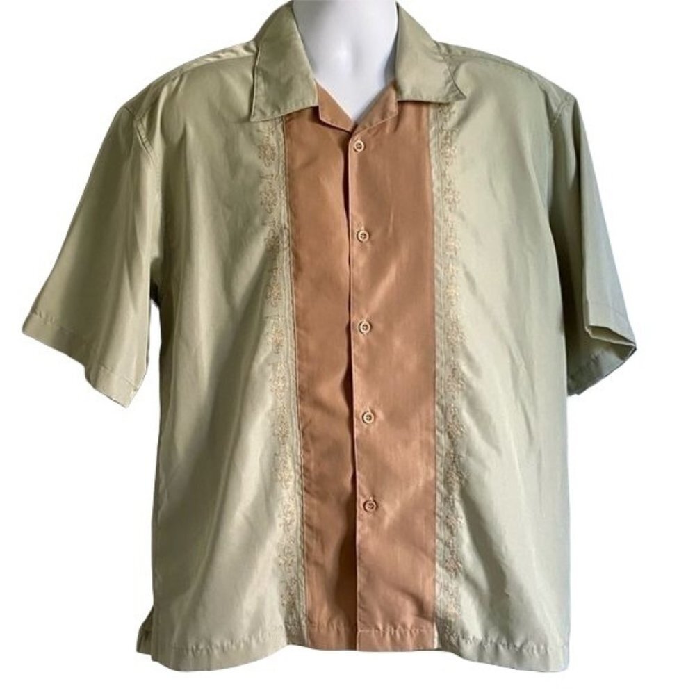 Montage Button Down Shirt With Embroidered Detail Mens Large